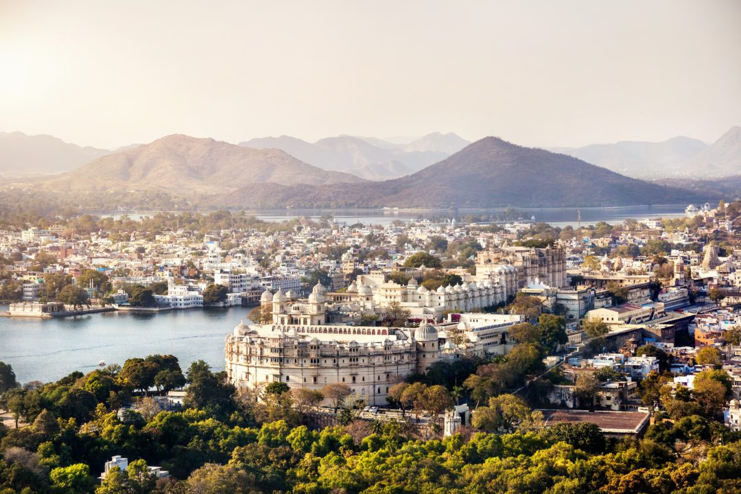 Lake Pichola and City Palace in India