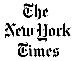 “The New York Times” logo in black Gothic/Old English letter style text on a white background.