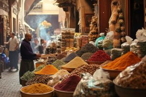 Vibrant spices of Marrakech's Souk